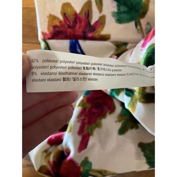 ZARA Velvet Velour Floral Midi Dress V-Neck | Size M - Picture 14 of 14